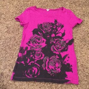 J. Crew purple and black floral shirt